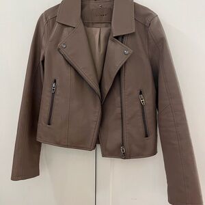 Blank NYC Taupe Leather Jacket